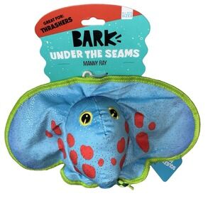 Bark Box Stingray Dog Toy Under The Seams Crosby The Ray Rare Crinkle Squeaky